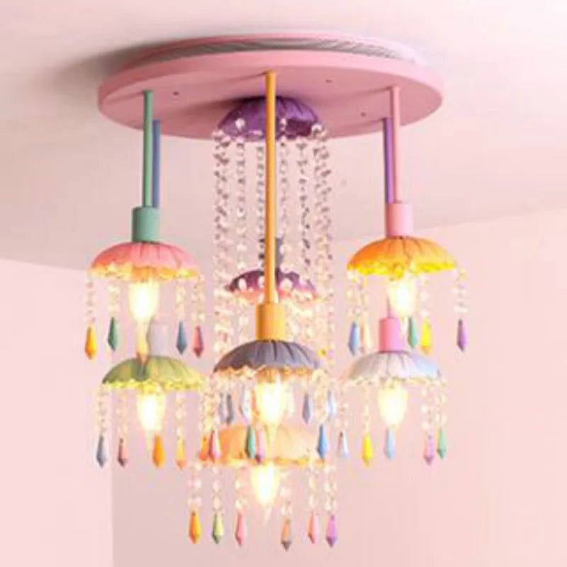 Pink Pony Merry Go Round Ceiling Light - Whimsical Nursery Decor for Kids' Room & Playroom