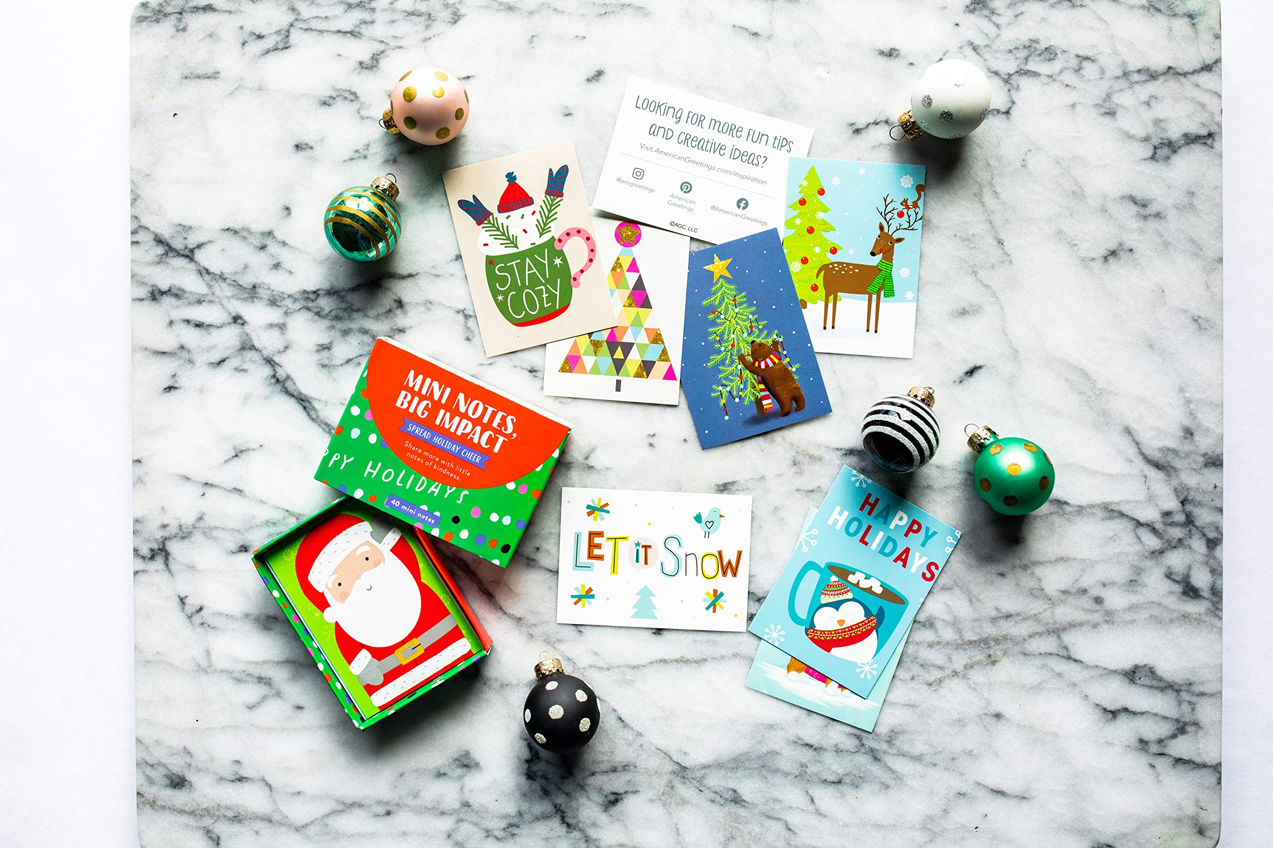 40-Count American Greetings Mini Christmas Cards for Kids - Holiday Cheer Lunchbox Notes, Classroom Gifts & Stocking Stuffers
