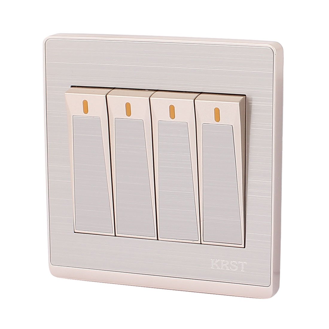 4 Gang 2 Way On/Off Wall Switch Plate - Champagne Gold Light Switch Cover for Home & Office Decor - Durable Electrical Wall Plate Accessories for Living Room, Bedroom, Kitchen Lighting Control