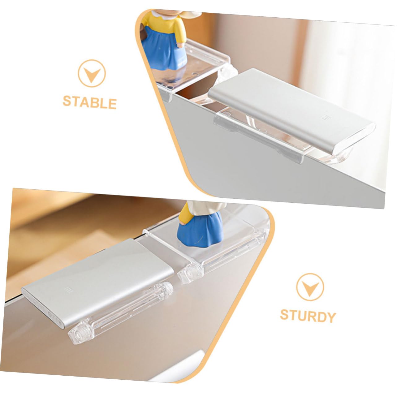 Outanaya TV Top Storage Shelf - Modern Plastic Organizer for Router, Chargers & Electronics - Perfect for Living Room, Bedroom & Office Organization