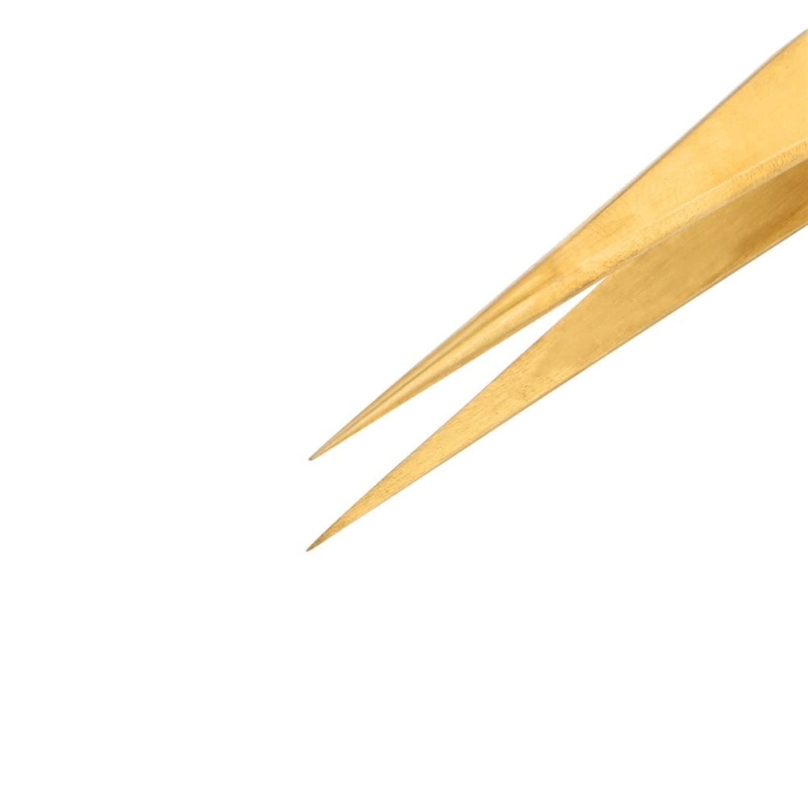 Professional Hair Removal Tweezers Set - Stainless Steel Precision Tweezers for Eyebrows, Eyelash Extensions & Facial Hair (Curved, Straight, Pointed Tips) - Electroplated Gold Beauty Tools for Salon, Home & Travel Use