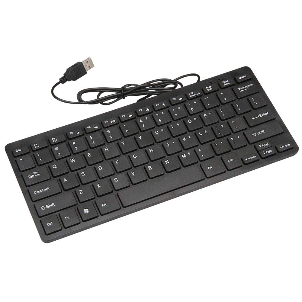 Ultra-Thin 78 Keys USB Wired Keyboard - Quiet Compact Multimedia Keyboard for PC, Laptop, Office & Gaming | Ergonomic Design for Typing, Coding & Entertainment