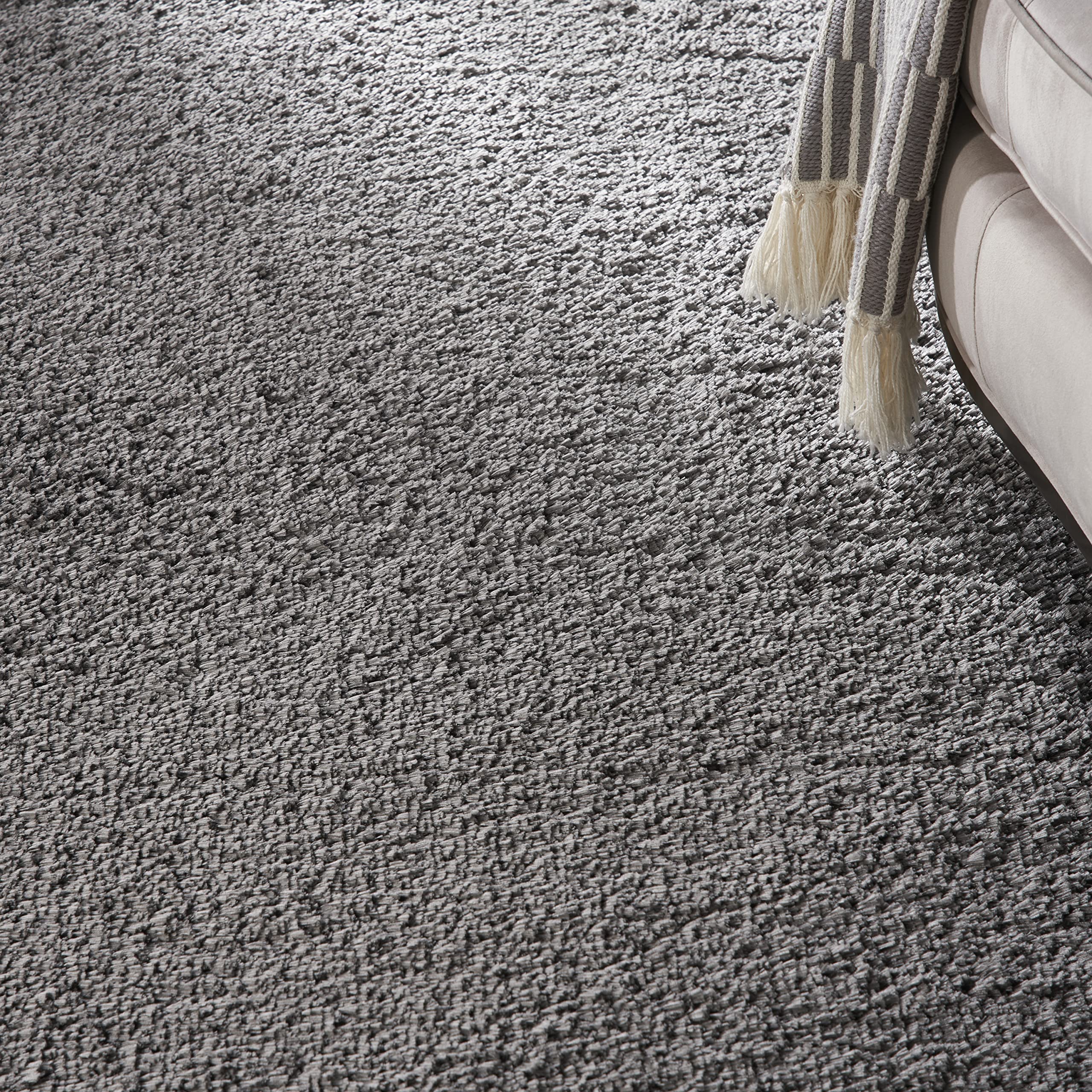 Nourison Premium Grey Shag Area Rug 9' x 12' - Soft Plush, Easy to Clean, Non-Shedding - Perfect for Bedroom, Living Room, Dining Room & Kitchen Decor