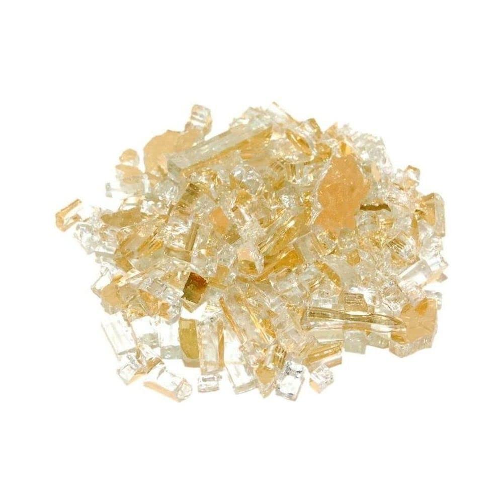 RealFyre Gold Reflective Fyre Glass - 10 lbs Fire Pit Media for Outdoor Fireplace, Fire Bowl & Patio Decor | Shatter-Resistant & Durable Fire Glass Rocks