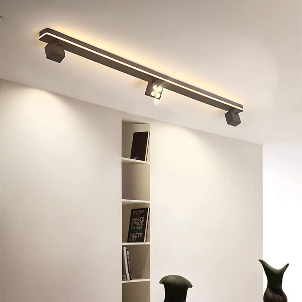 3-Way Fixed Track Light LED Ceiling Spotlight - Adjustable Surface Mounted Accent Lighting for Indoor Use - Directional Swivel Spotlights for Ceiling/Wall - Perfect for Kitchen, Corridor, Gallery & Retail Display Lighting