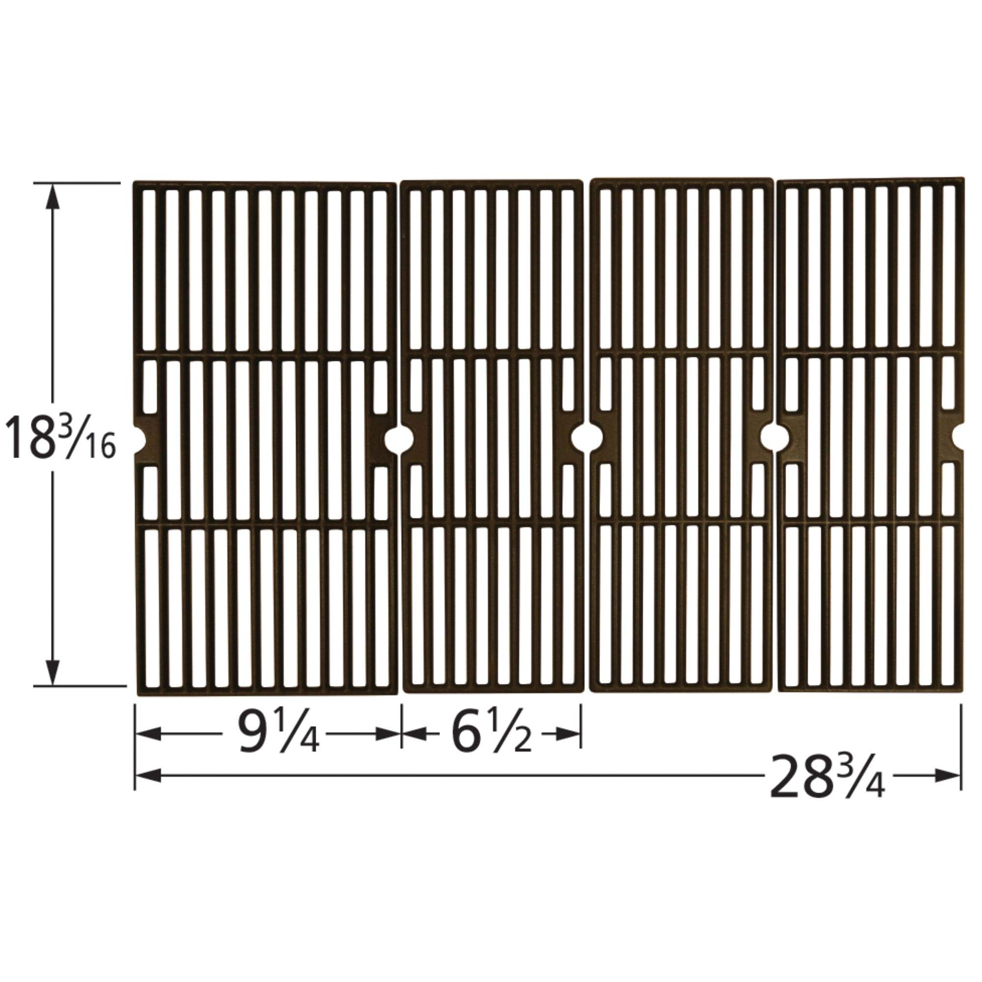 4-Piece Matte Brown Cast Iron Cooking Grid Replacement for Charbroil Gas Grills - 28.75 Inch - Heavy Duty Grill Grates for BBQ, Steaks & Outdoor Cooking