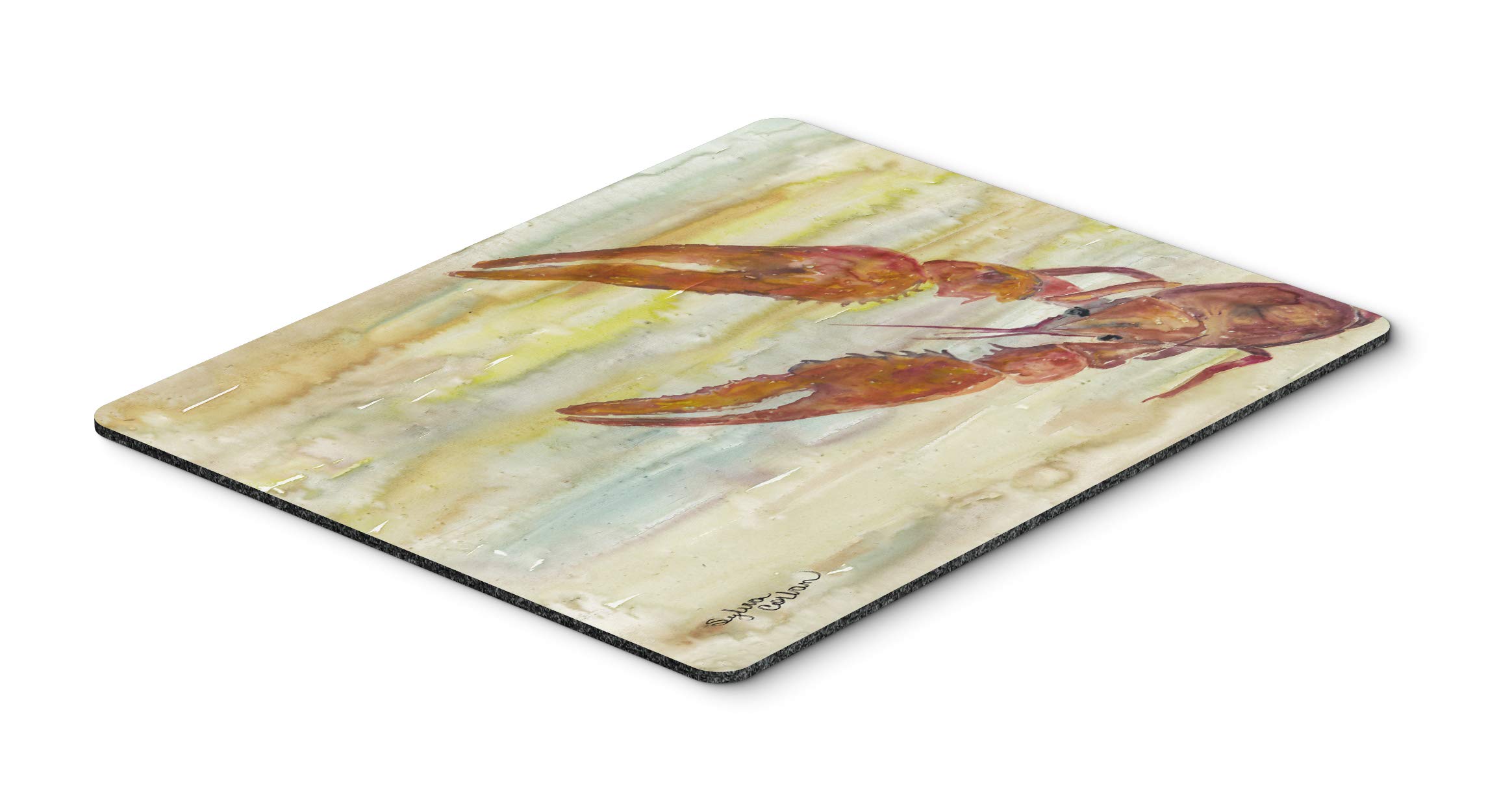 Caroline's Treasures SC2021MP Washable Large Mouse Pad with Crawfish & Yellow Sky Design - Non-Slip Desk Mat for Home Office, Gaming, Computer & Laptop Use - Perfect as Hot Pad or Trivet