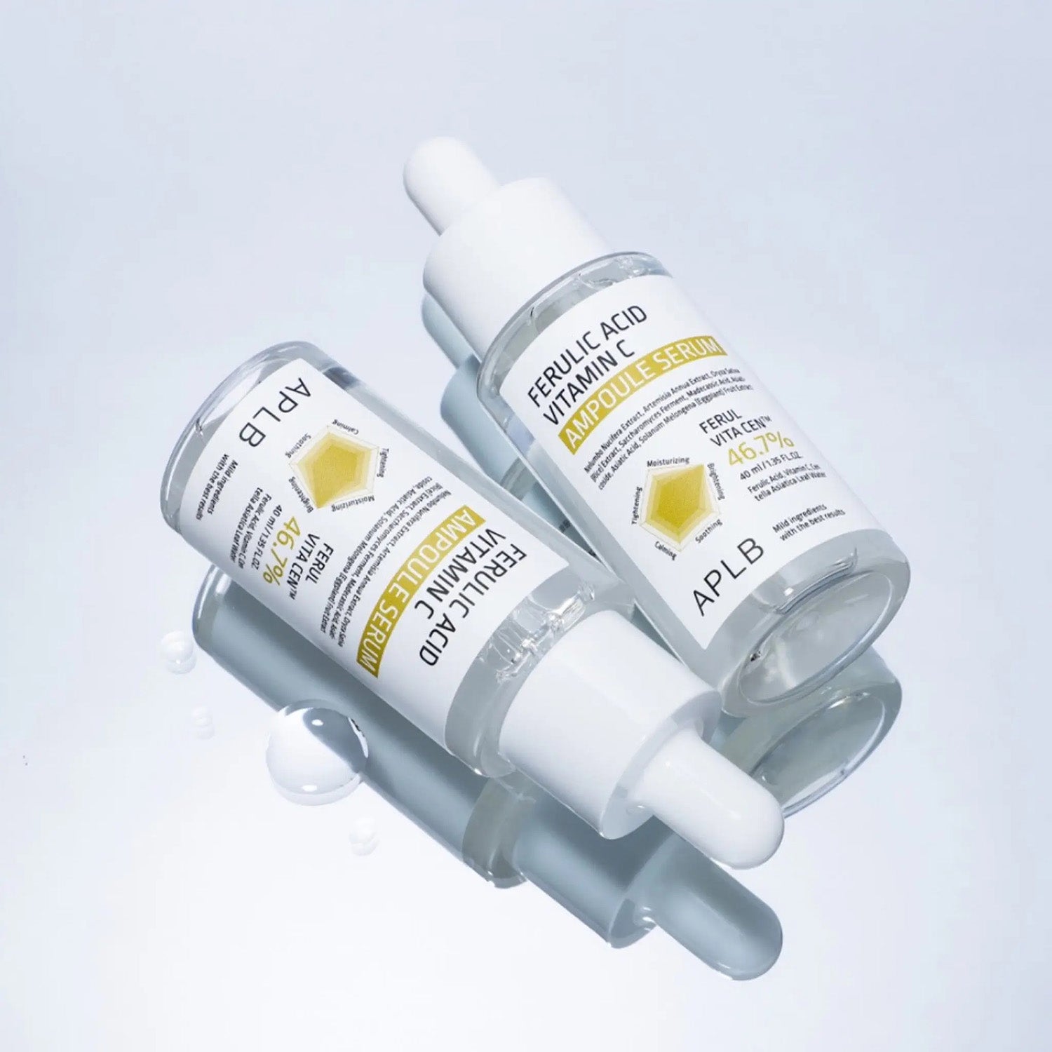 APLB Ferulic Acid Vitamin C Ampoule Serum 40ml - Brightening & Anti-Aging Facial Treatment for Glowing Skin | Day & Night Skincare Routine