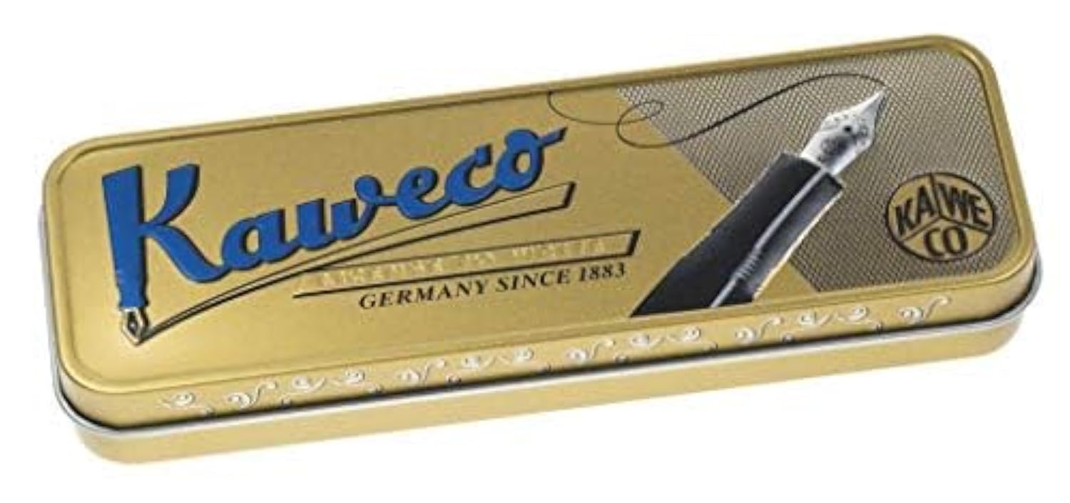 Kaweco AL Sport Fountain Pen with Fine Nib - Brass Body + 6 Royal Blue Ink Cartridges Gift Set | Premium Writing Instrument for Journaling, Note Taking & Calligraphy