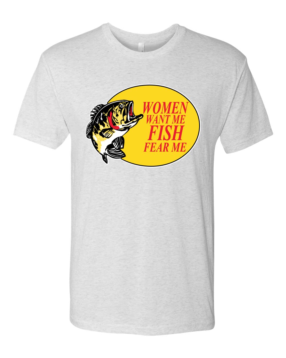 Women Want Me Fish Fear Me Fishing Men's Premium Tri-Blend T-Shirt - Comfortable & Durable Fishing Shirt for Outdoor Enthusiasts