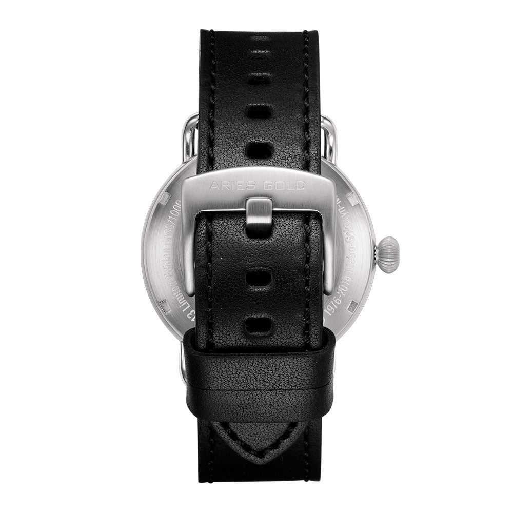ARIES GOLD Automatic Rocky Limited Edition Invincible Silver Stainless Steel Men's Watch with Leather Strap - Model G9013 - Perfect for Formal Events, Business Meetings & Luxury Gifts