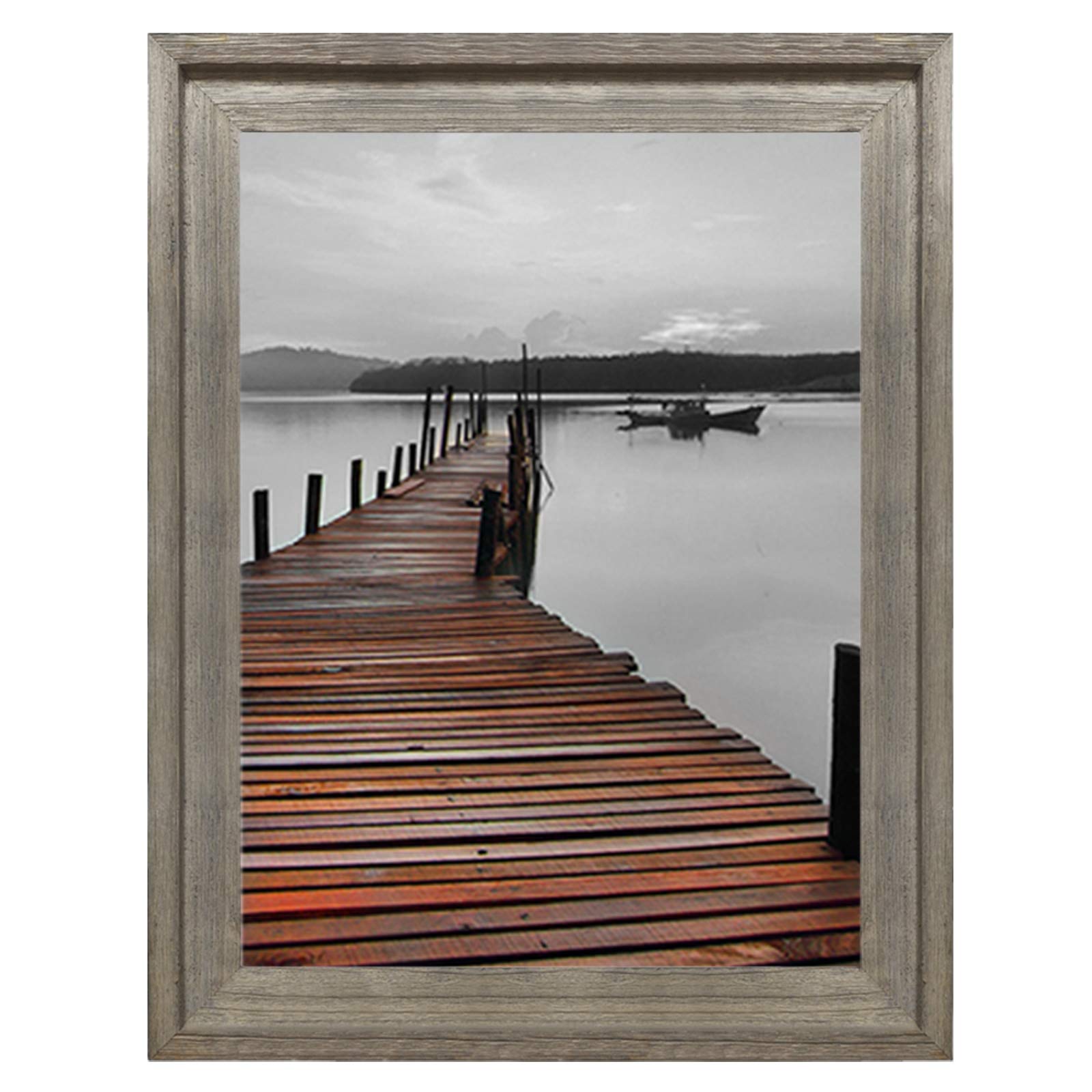 EosGlac Rustic 12x16 Wooden Picture Frame with Shatterproof Plexiglass - Wall Mountable Photo Display for Home & Office Decor - Perfect for Family Photos, Artwork, and Vintage Prints