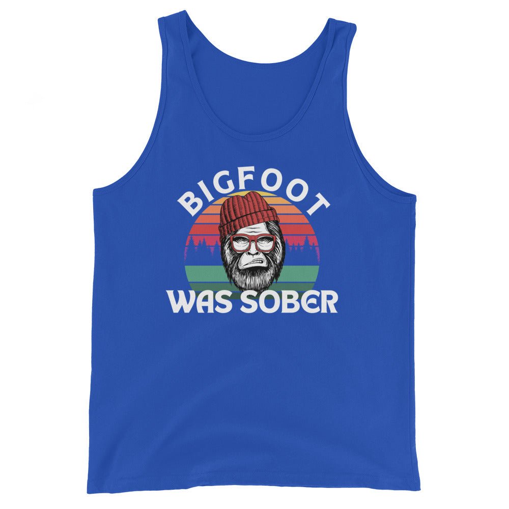 Bigfoot Sober Legend Men's Tank Top - Breathable Sleeveless Shirt for Gym, Running & Outdoor Activities - Funny Novelty Graphic Tee for Camping & Hiking Enthusiasts