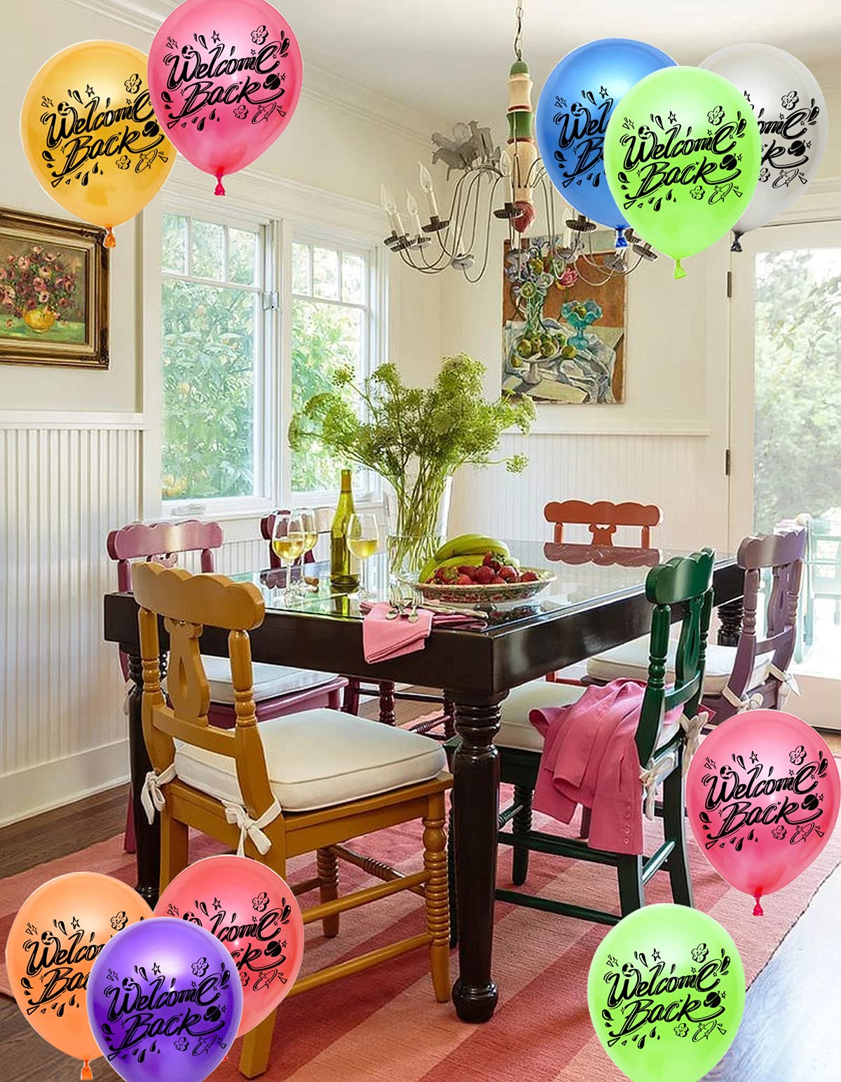 JumDaQ Welcome Back Balloons - 21-Piece Tropical Balloon Set for Back to School, Reunion, Army Homecoming & Family Party Decorations | Perfect for Home, Office & Outdoor Celebrations