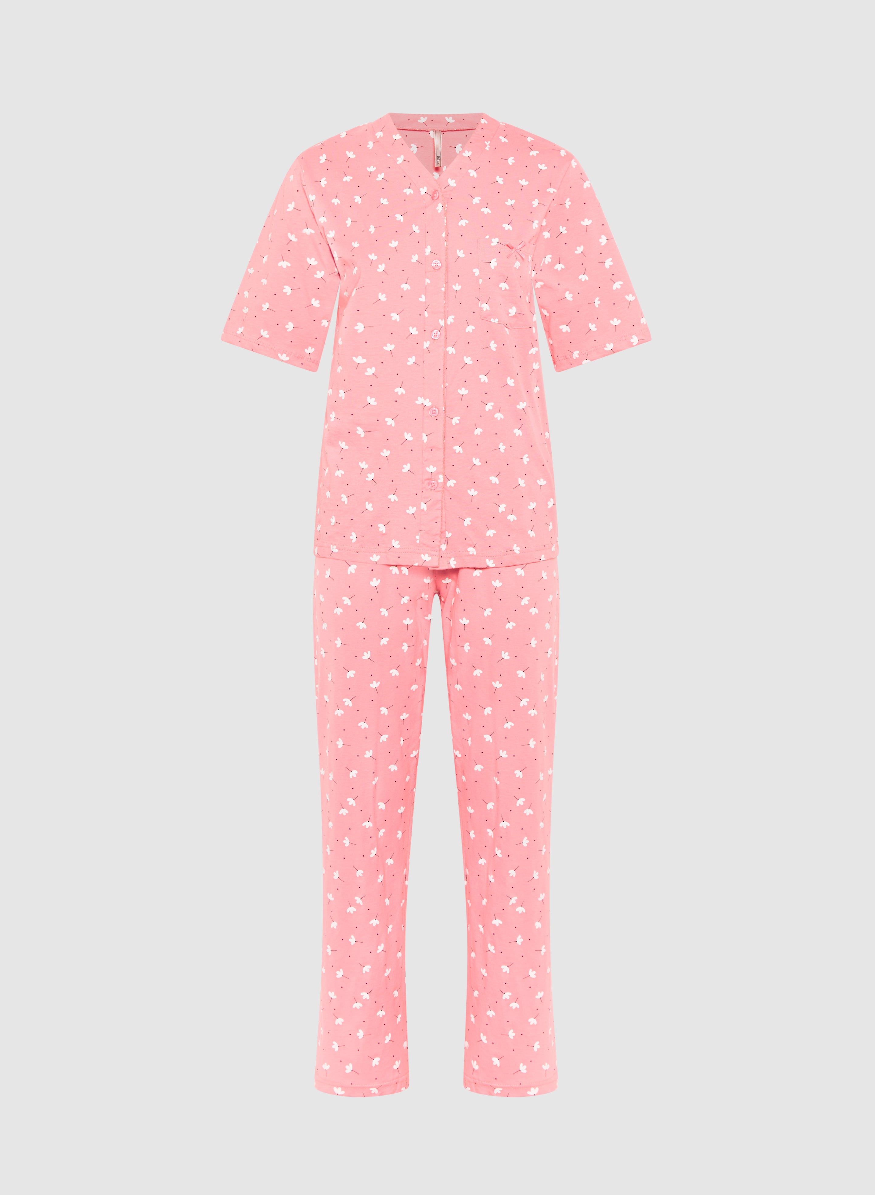 Floral Print Pajama Set for Women - Soft & Comfortable Sleepwear for Nighttime Relaxation & Lounging