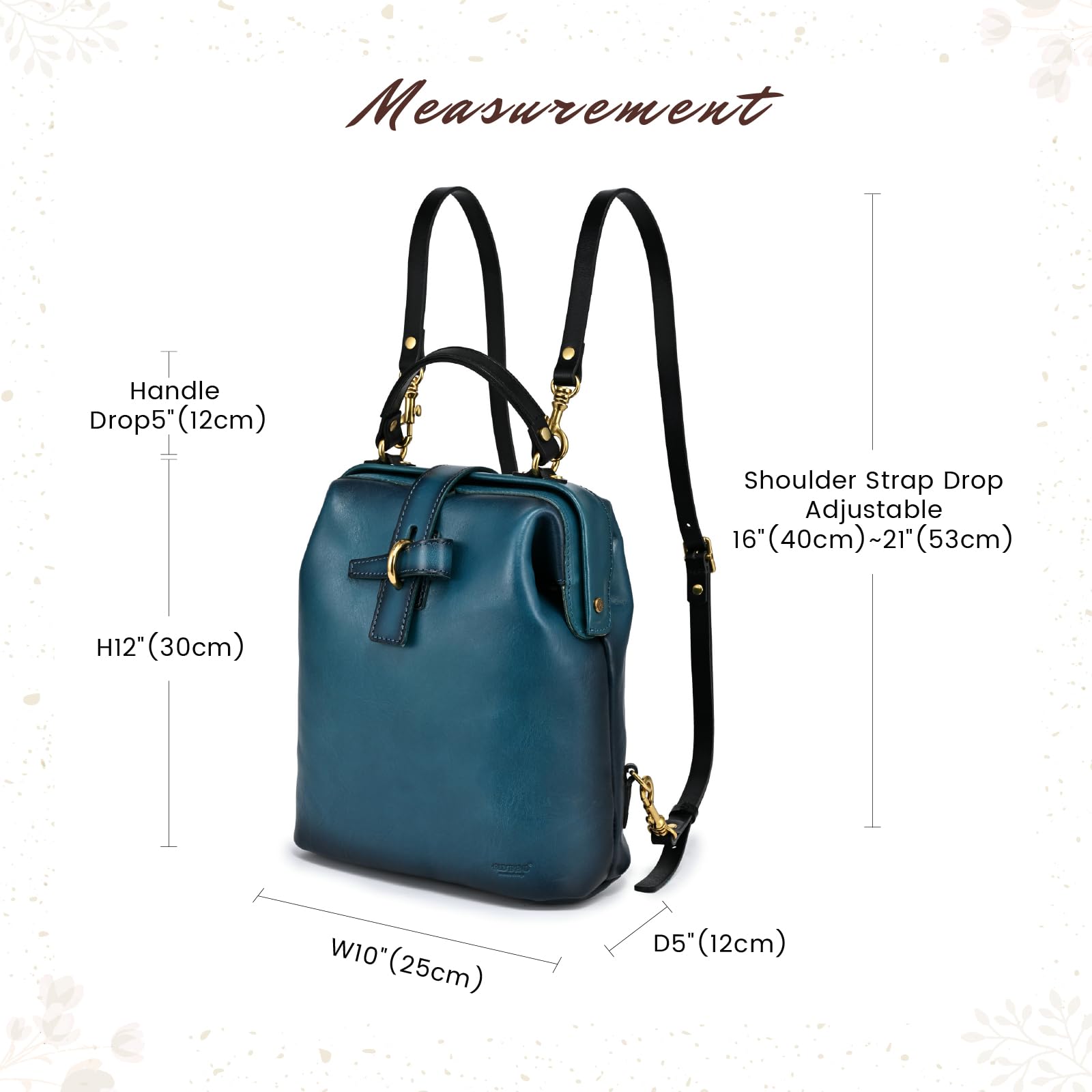 Genuine Leather Backpack Purse for Women - Convertible Shoulder Bag (Turquoise) - Perfect for Work & Travel