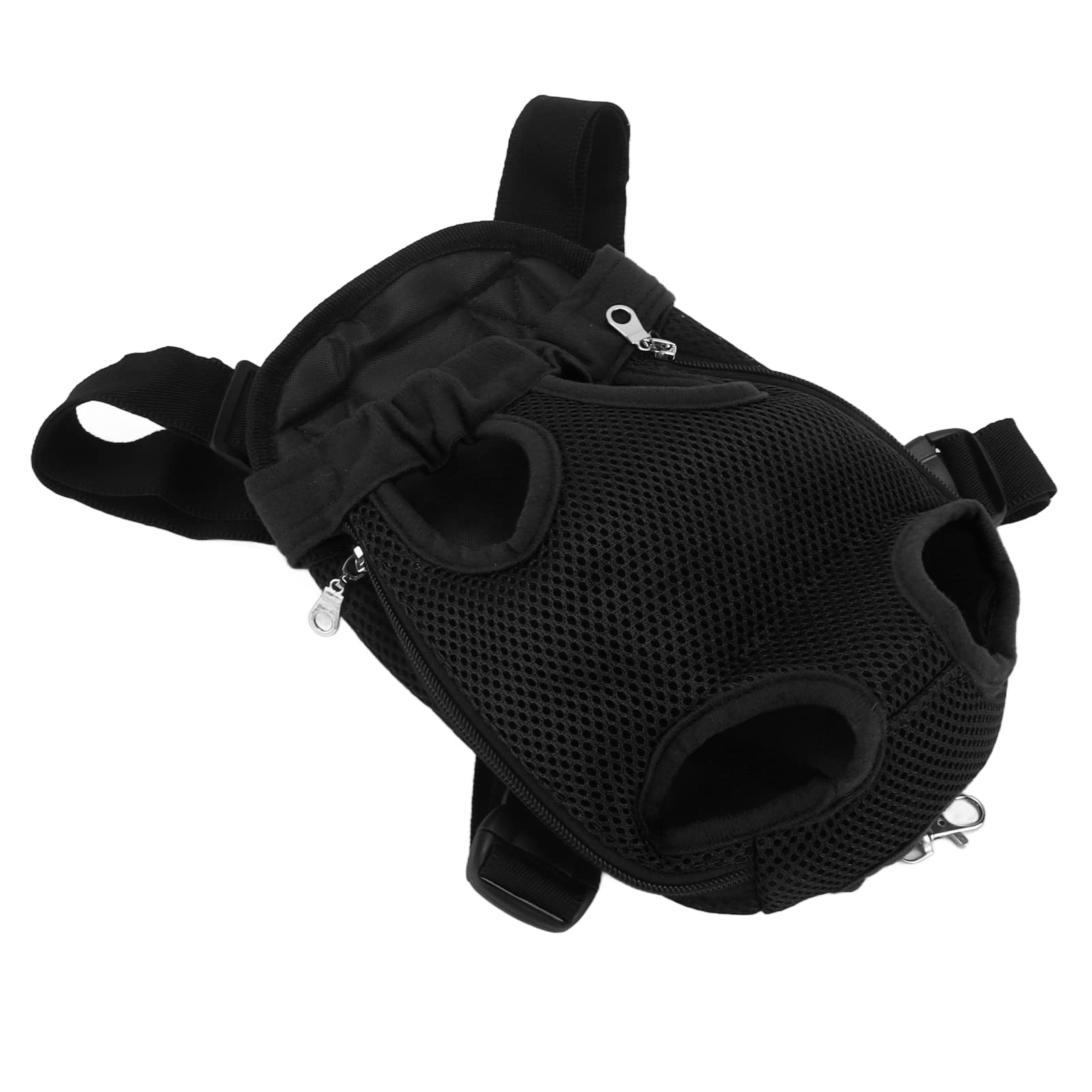 Shanrya Pet Chest Backpack - Breathable Elastic Opening Front Carrier for Small Dogs & Cats - Lightweight Bike Travel Hiking Motorcycle Accessories (Black, Size S) - Perfect for Outdoor Adventures & Daily Commutes
