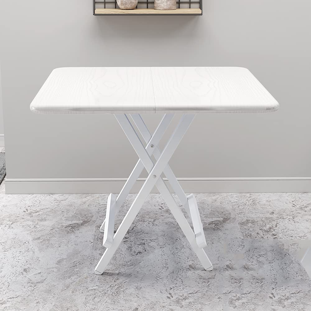 CHENCUAN Solid Wood Folding Dining Table - Portable Square Kitchen Table with Metal Legs for Small Apartments, Picnics, Camping & Parties | Multi-Purpose Desk for Home, Office & Outdoor Use