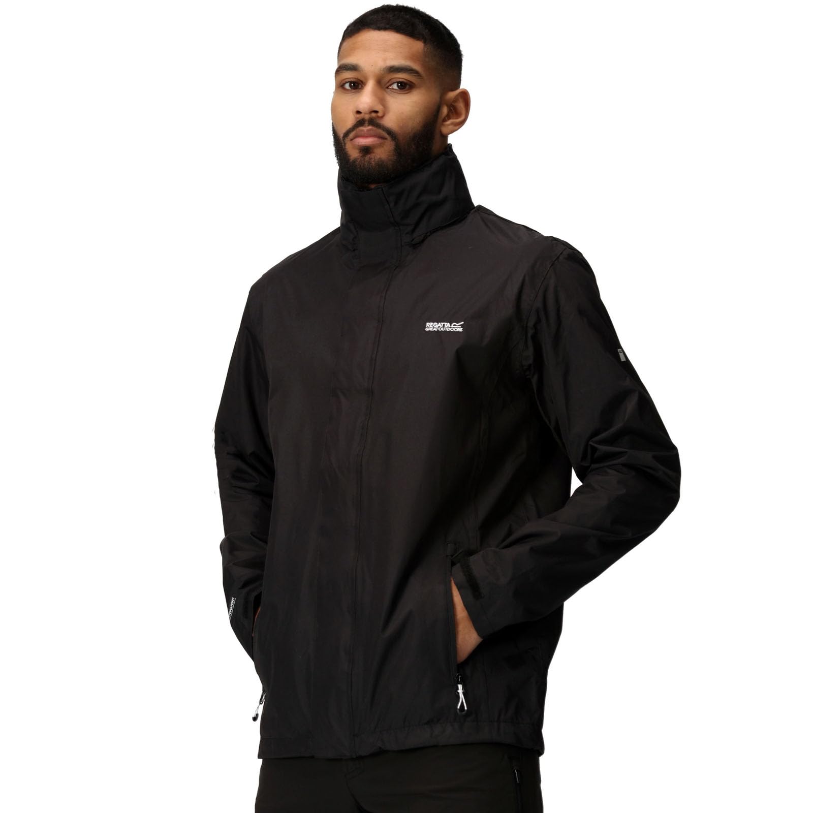Men's Black Matt Jacket - Lightweight, Water-Resistant Outdoor Coat for Hiking, Camping & Casual Wear