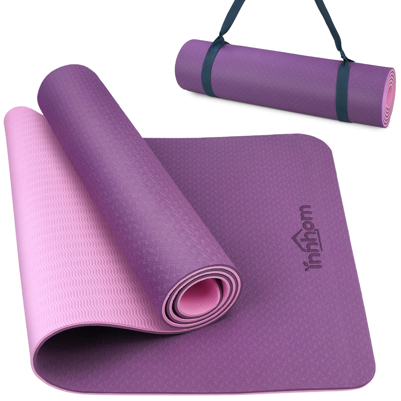 Premium Non-Slip Yoga Mat for Women & Men - 1/3 Inch Thick Exercise Mat for Yoga, Pilates, Home Gym & Workouts - Includes Carrying Strap | Ideal for Hot Yoga, Studio Sessions & Home Fitness Routines