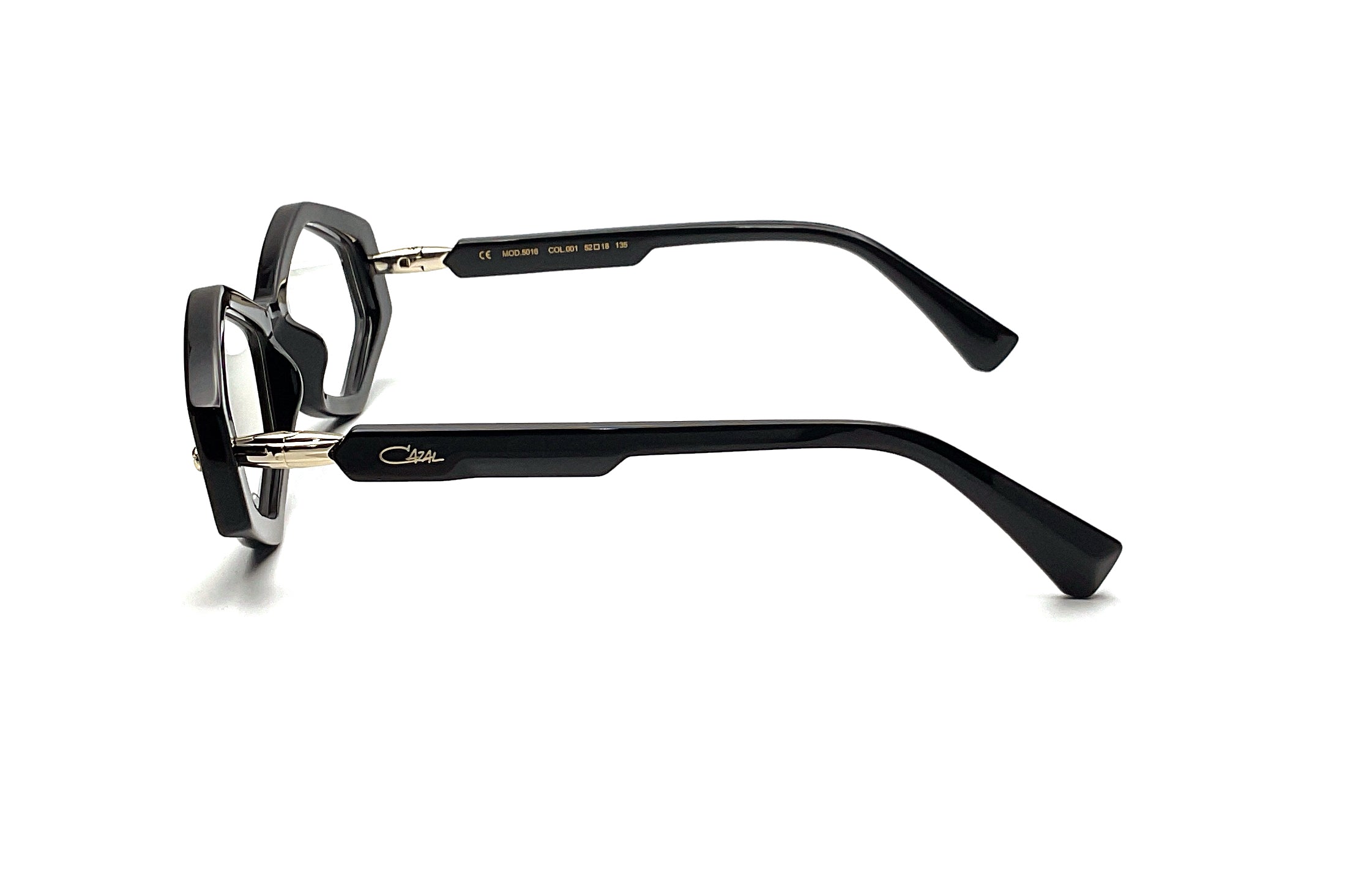 Cazal 5016 Black/Gold Aviator Sunglasses for Men - UV Protection, Retro Style, Perfect for Driving & Outdoor Activities