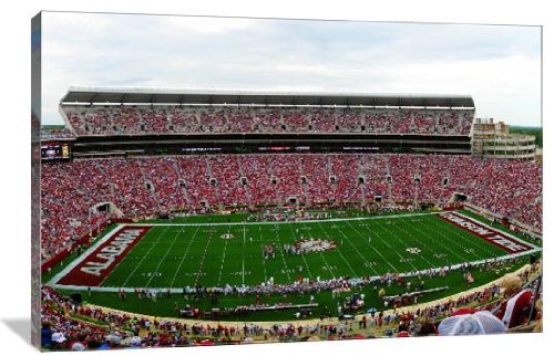 Alabama Crimson Tide Bryant-Denny Stadium 36x24 Inch Gallery Wrapped Canvas Wall Art - Perfect for Game Room, Sports Bar & College Football Fan Decor