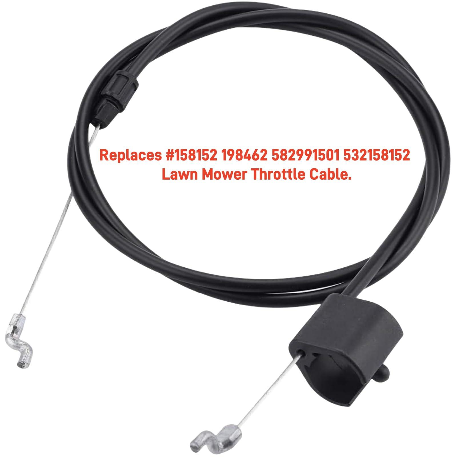 Husqvarna Poulan AYP Craftsman Weed Eater Compatible Lawn Mower Throttle Cable 158152 582991501 - Engine Zone Control Shut Off Cable for Push Mowers - Perfect for Yard Maintenance and Small Engine Repair