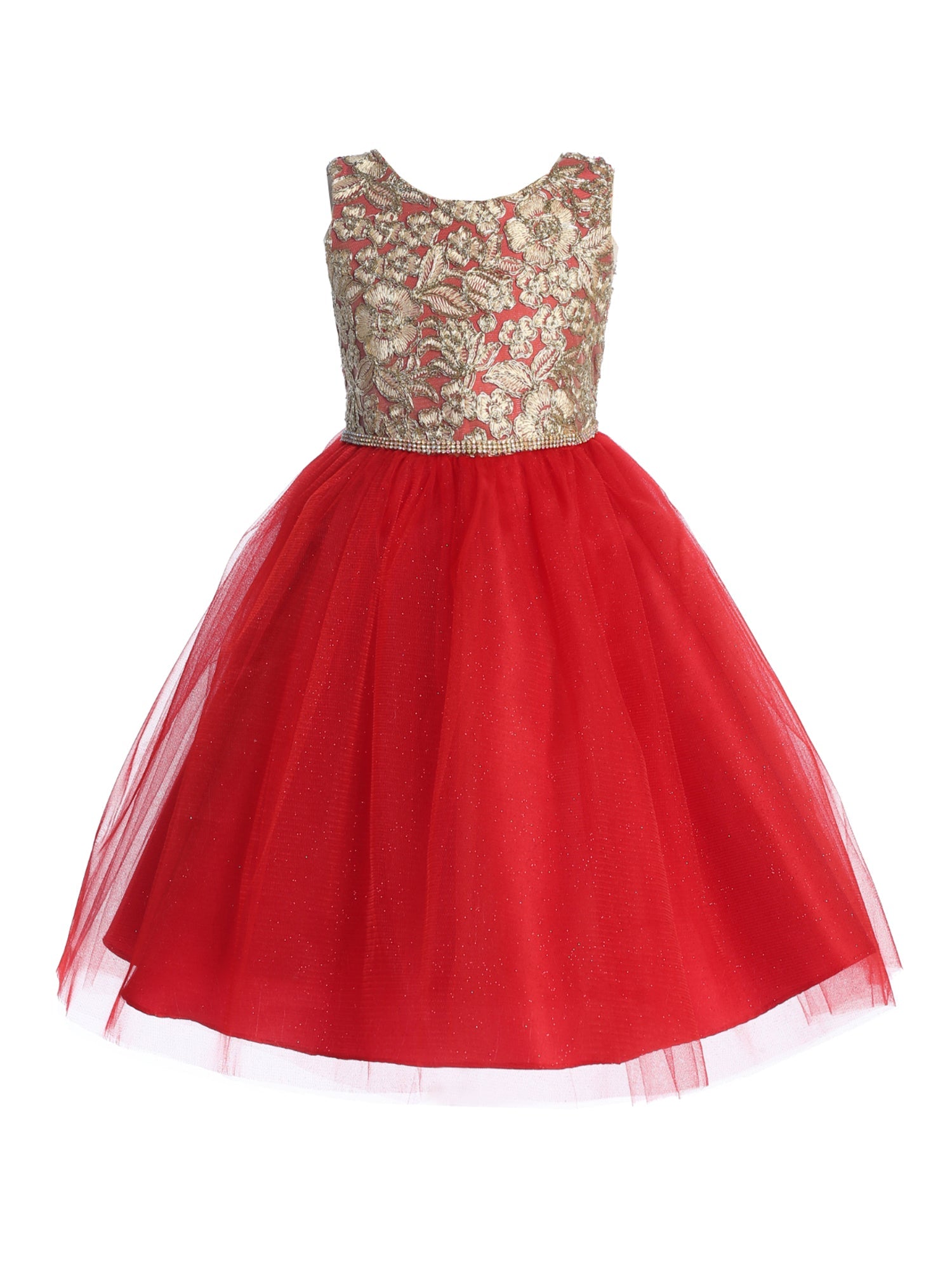 Elegant Plus Size Christmas Dress for Women - Gold Embroidered Lace V-Back with Bow, Sizes 14.5-20.5 - Perfect for Holiday Parties & Festive Gatherings