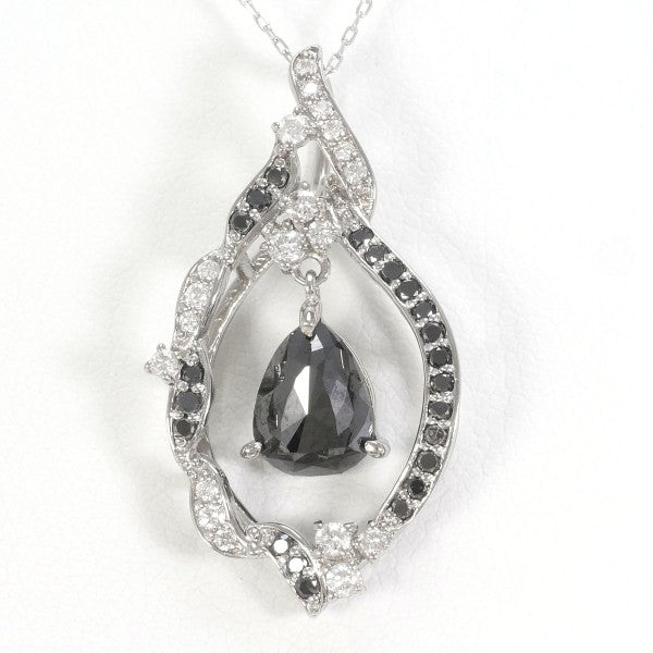 18K White Gold Black Diamond Necklace for Women - Elegant Dainty Pendant Jewelry Gift for Anniversary, Valentine's Day & Special Occasions