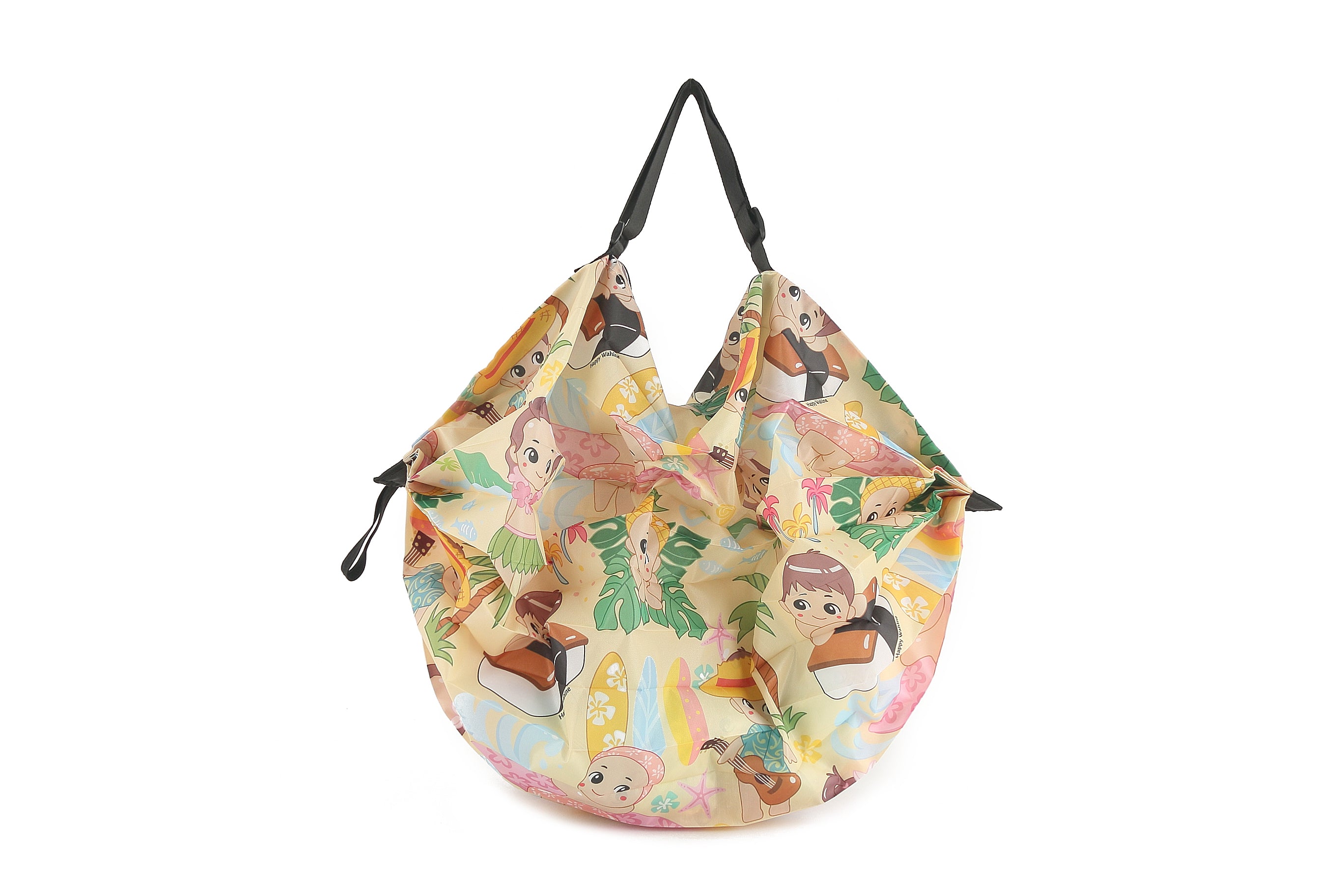 Foldable Reusable Shopping Bag - Jazmine Labubu Yellow Cute Cartoon Design for Groceries, Travel & Daily Use