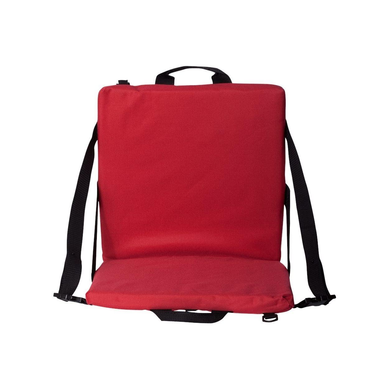 Liberty Bags Stadium Seat Cushion - Portable Bleacher Pad with Back Support for Football, Baseball, Concerts & Outdoor Events (Oversized, Red) - Perfect for Tailgating, Picnics & Sporting Events
