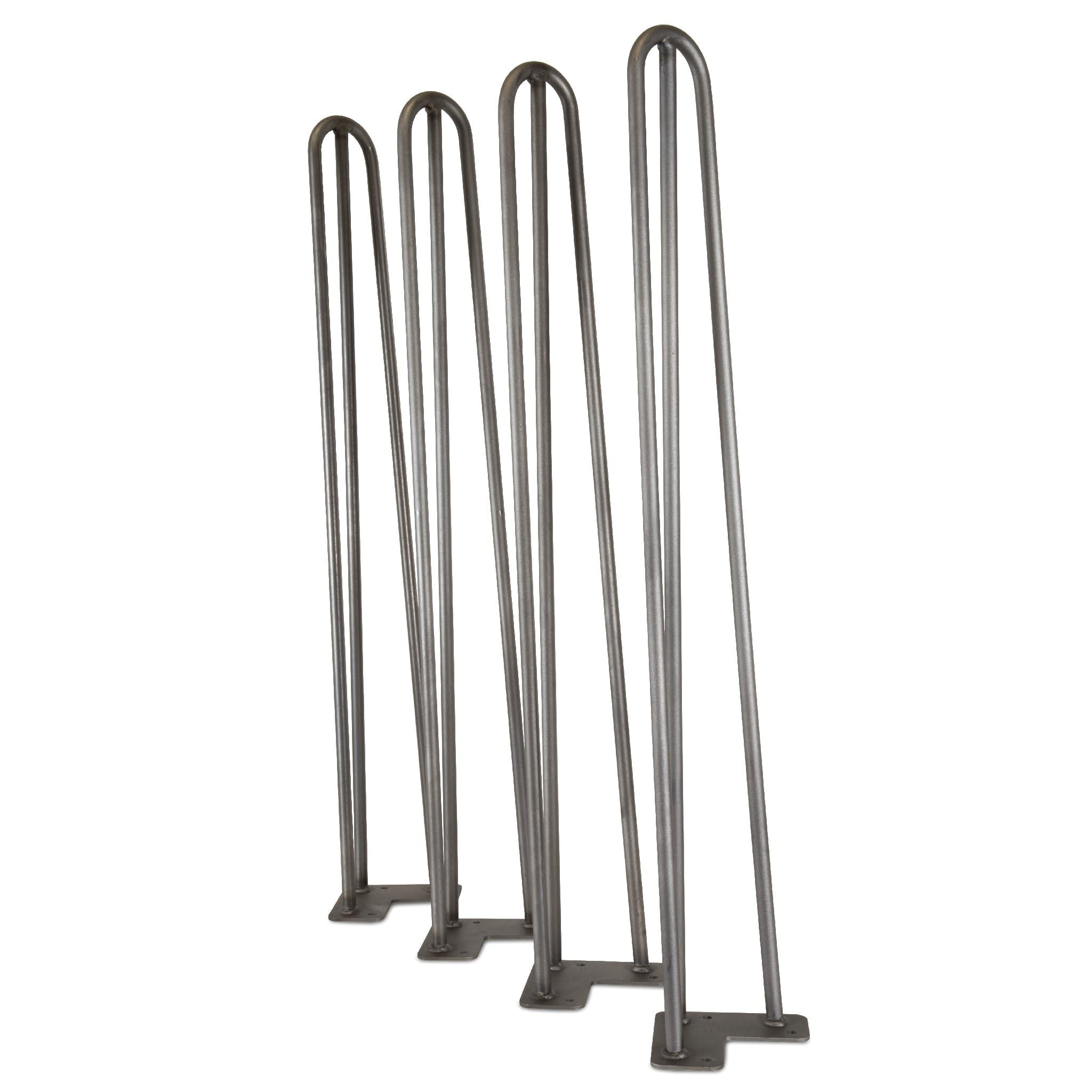 WEN TL28S 28 Inch Mid Century Modern Raw Steel Hairpin Table Legs - 1/2 Inch Diameter (Set of 4) - Perfect for DIY Coffee Tables, Dining Tables & Furniture Projects