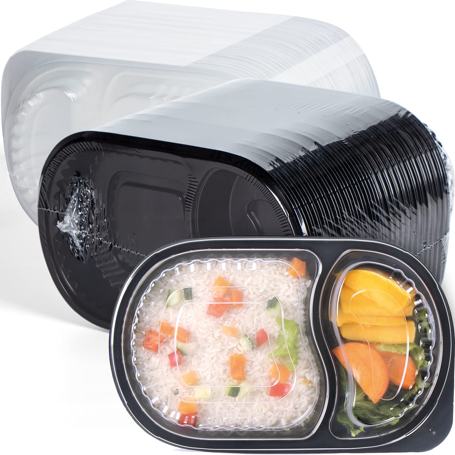 YANGRUI 35-Pack Reusable Meal Prep Containers - 21oz BPA-Free, Microwave & Freezer Safe, Leakproof To-Go Food Storage Containers with Extra Thick Shrink Wrap | Perfect for Office Lunches, Meal Prepping & Takeout