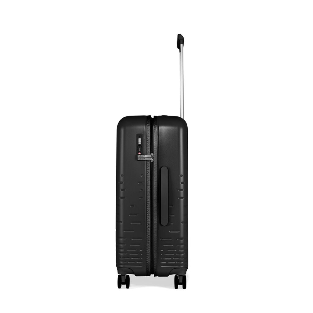 Epic Spin 65cm Medium Lightweight Suitcase - Matt Black Luggage for Travel & Business Trips