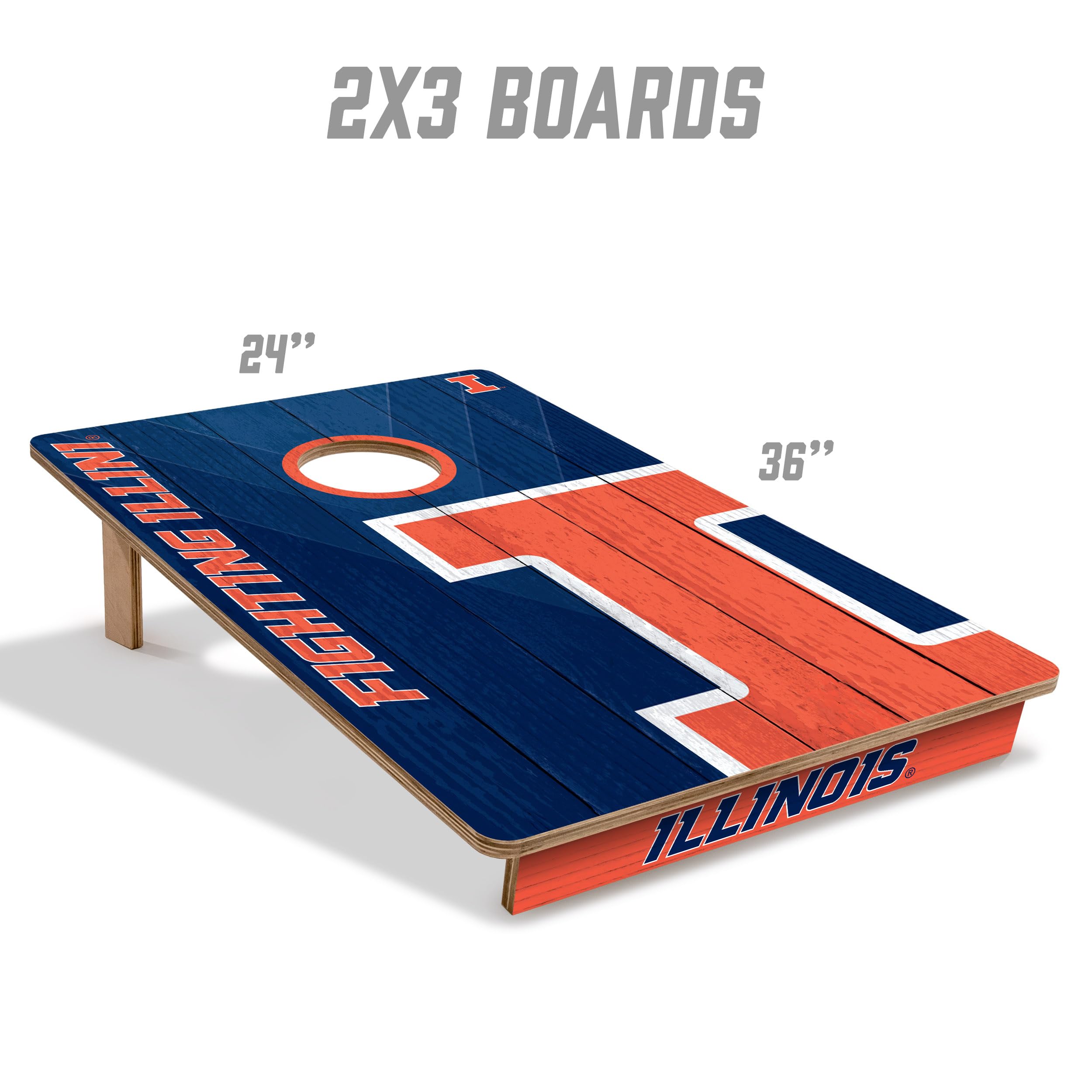 YouTheFan NCAA 2' x 3' Wood Cornhole Game Set with Logo Bags - Perfect for Tailgating, Backyard Parties, and College Sports Events