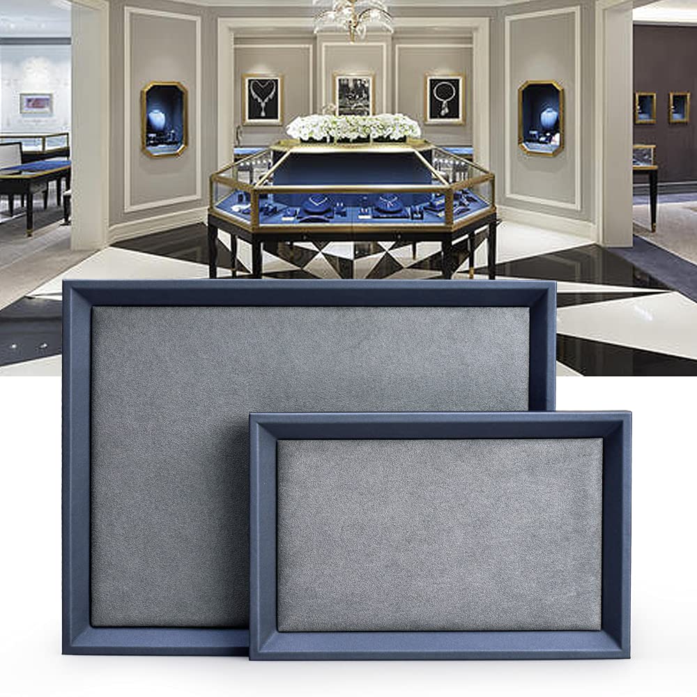 Premium Leather Jewelry Tray - Elegant Jewelry Organizer & Display Tray for Necklaces, Rings, Watches - Versatile Catchall Valet Tray for Nightstand, Dresser, Vanity - Medium Size Home Decor Accessory