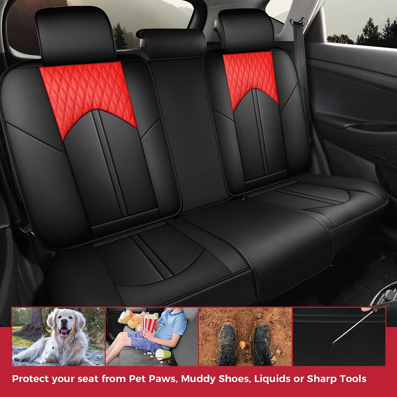Premium Universal Leather Car Seat Covers - Full Set for Cars, SUVs & Trucks - Easy Installation & Enhanced Comfort - Perfect for Road Trips, Daily Commute & Vehicle Protection