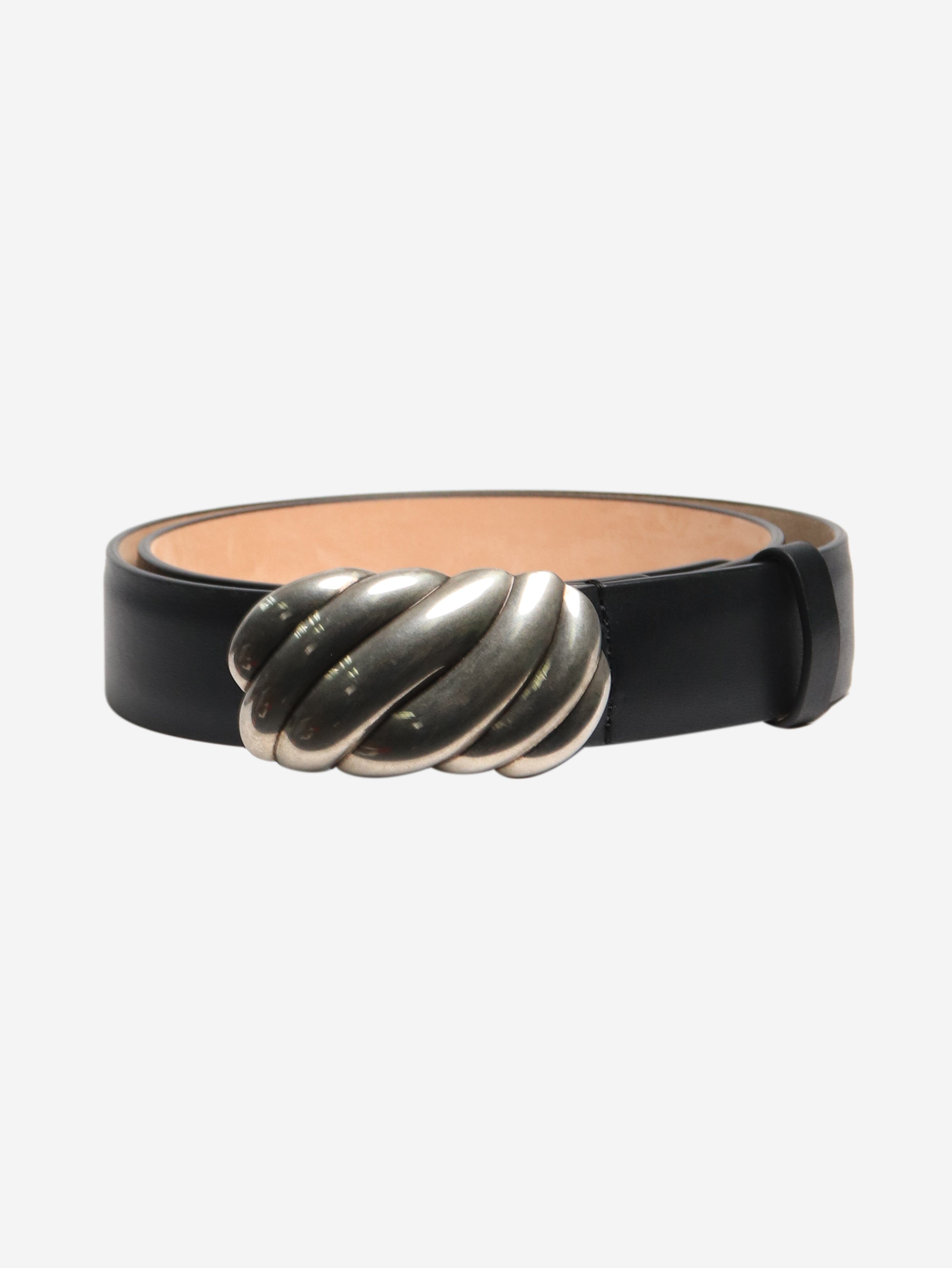 Premium Black Leather Belt with Silver Buckle - Size S for Men | Stylish & Durable for Casual, Office & Formal Wear