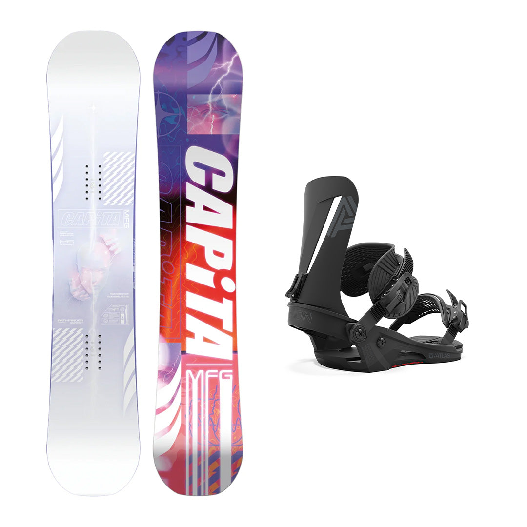 CAPiTA Pathfinder Camber Snowboard with Union Atlas Binding 2025 - All-Mountain Freestyle Snowboard for Men & Women | Perfect for Powder, Park & Backcountry Riding