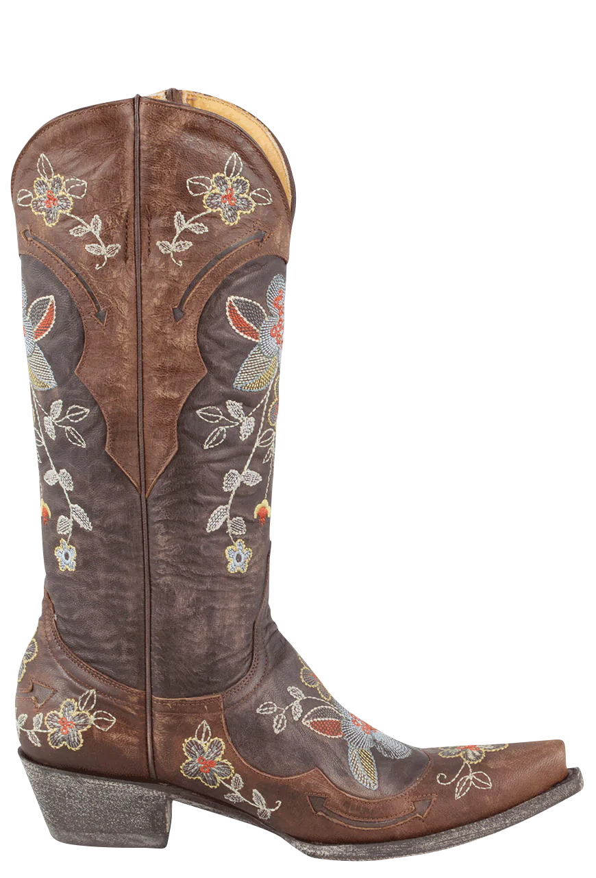 Old Gringo Bonnie Distressed Floral Cowgirl Boots for Women - Western Style Riding Boots with Vintage Floral Design | Perfect for Country Music Festivals, Rodeos & Western Fashion Outfits