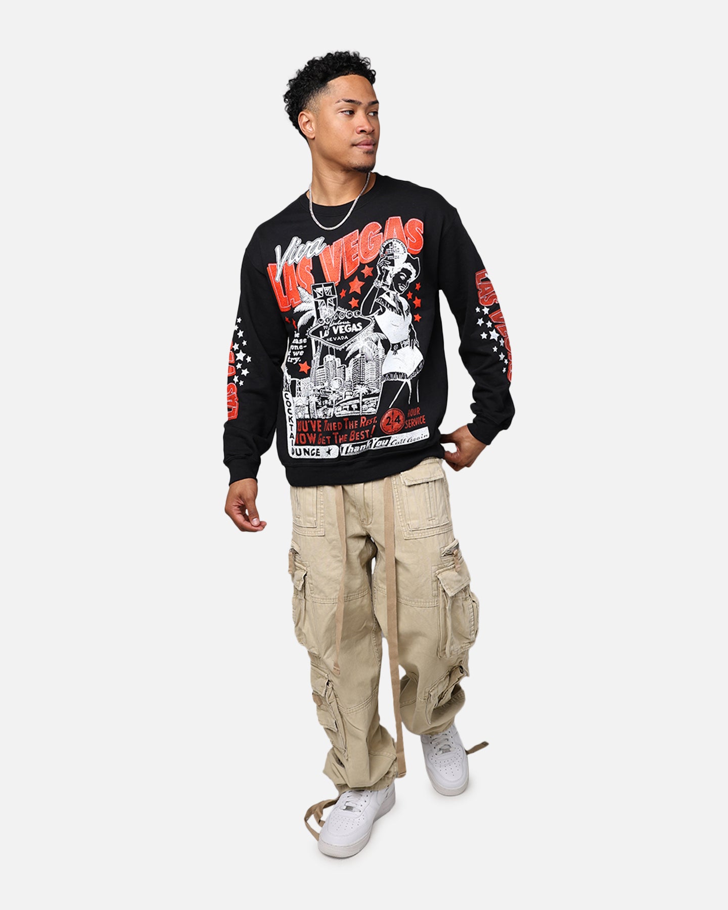 Vintage Las Vegas Graphic Crewneck Sweatshirt - Black Retro Thrift Style for Men & Women - Perfect for Casual Wear, Travel & Vegas-Themed Parties