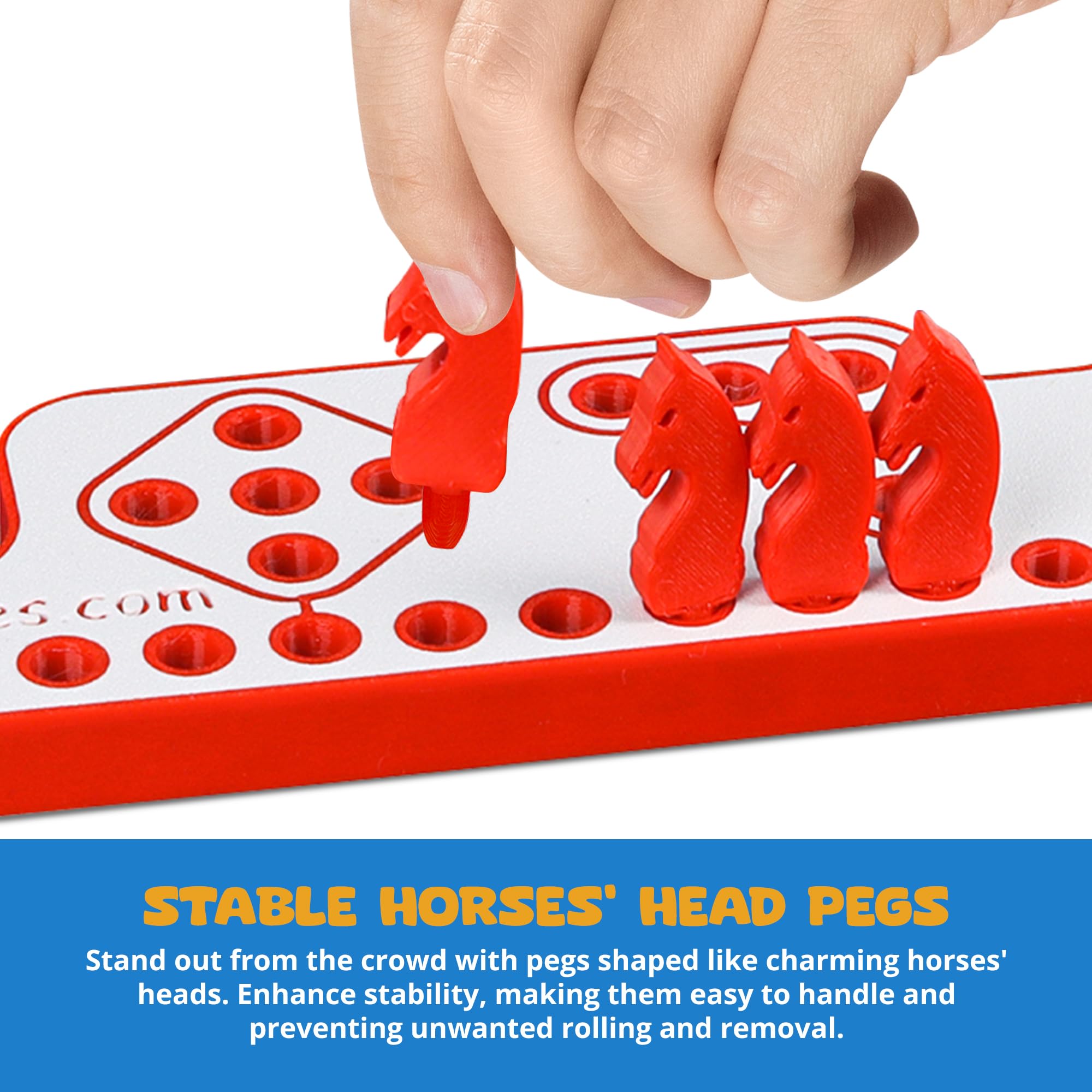 Pegs and Jokers Board Game - Strategic Family Card Game for 2-10 Players with Horse-Head Pegs & Deck of Cards | Fun Travel-Friendly Party Game for Adults & Kids | Perfect for Camping, Road Trips & Game Nights