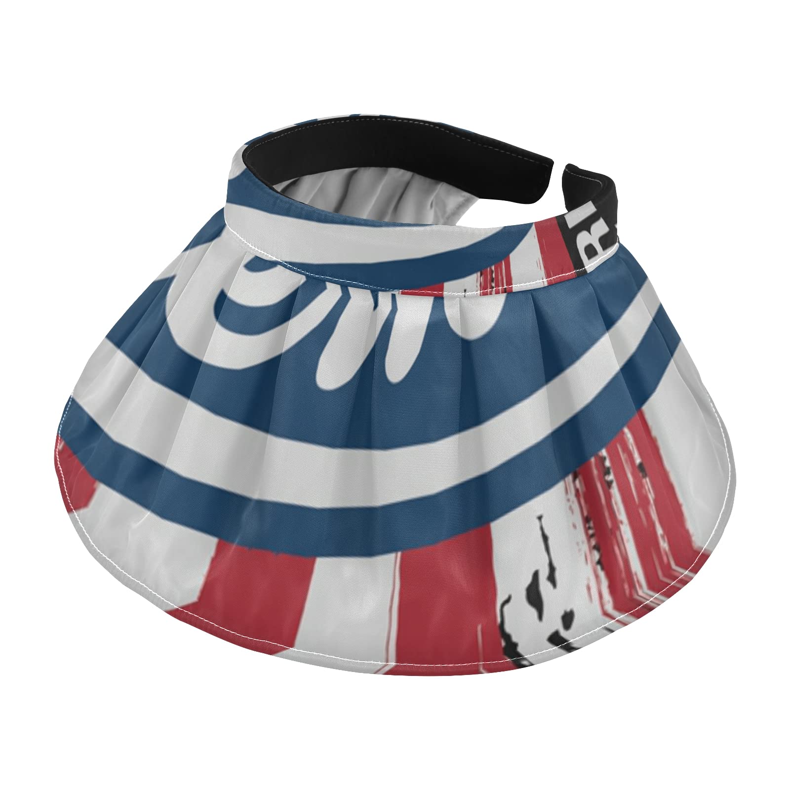 American Dream Flag Wide Brim Sun Hat for Women - UV Protection Cotton Summer Hat with Ponytail Hole - Perfect for Beach, Gardening & Outdoor Activities