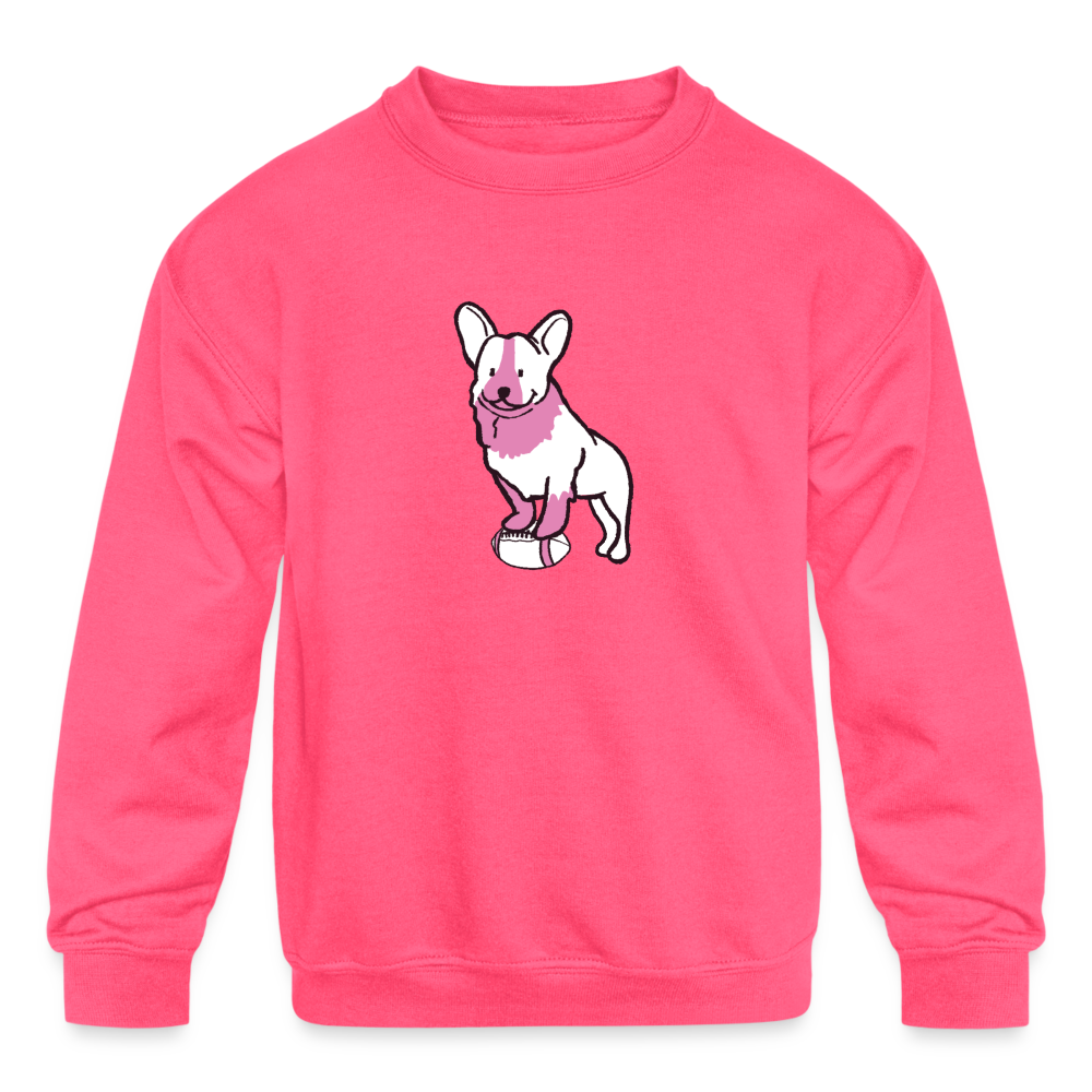 Pink Puppy Love Kids' Crewneck Sweatshirt - Soft Cotton Pullover Hoodie for Girls & Boys - Perfect for School, Playdates & Family Outings