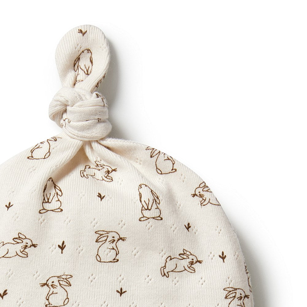Organic Cotton Pointelle Knot Hat for Women - Soft & Breathable Winter Beanie - Perfect for Outdoor Activities, Travel & Casual Wear