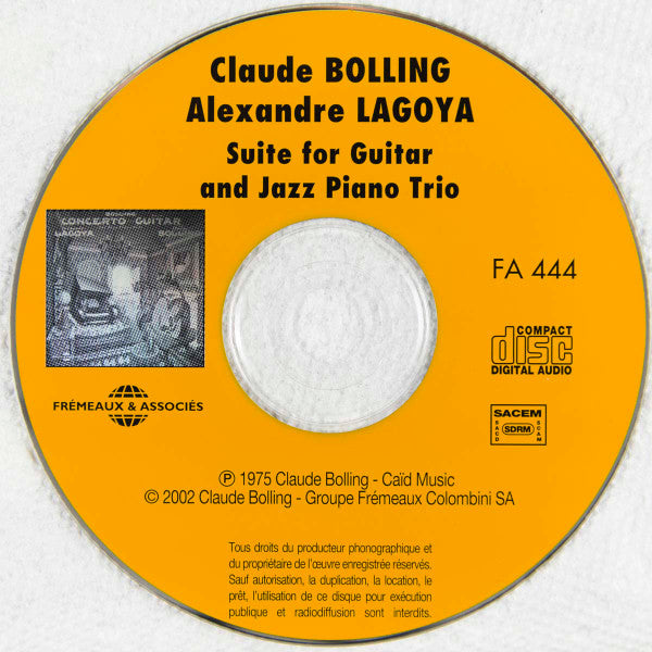 Alexandre Lagoya & Claude Bolling - Concerto for Classic Guitar and Jazz Piano Trio CD Album (Reissue, Near Mint or Mint Condition) | Classical Jazz Fusion Music for Relaxation, Dinner Parties & Study Sessions