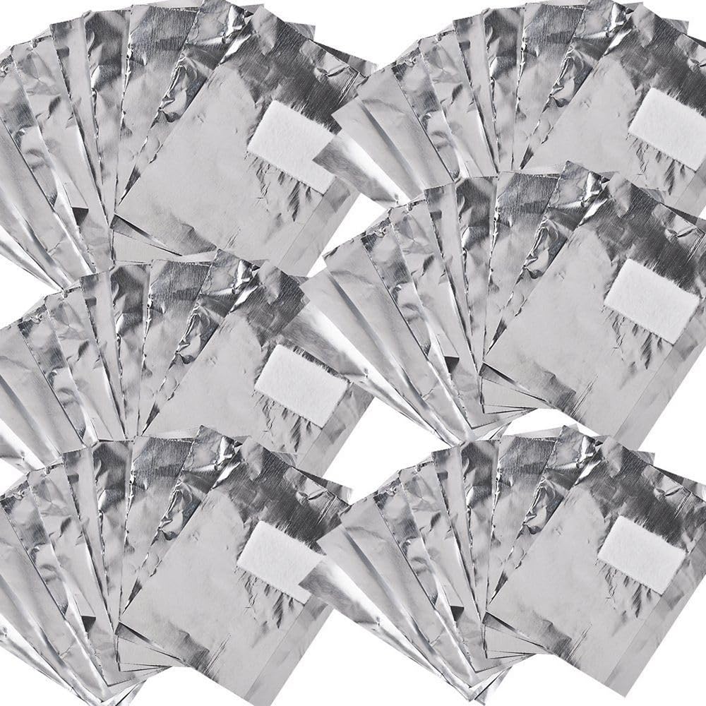 100 PCS Nail Foil Gel Aluminum Wraps Remover - Manicure Nail Art Cleaner & Cuticle Pusher - Cotton Pads for Nail Polishing - Non-Liquid Nail Polish Remover - Perfect for Salon & Home Nail Care