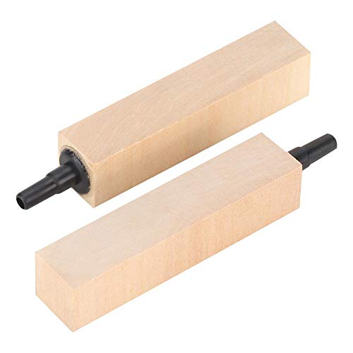 2Pcs Wooden Air Bubble Stone Diffuser - Fine Bubble Cylinder for Hydroponics & Aquarium Air Pumps - Long Lasting Aeration Accessories for Fish Tanks, Hydroponic Systems, and Oxygenation Needs