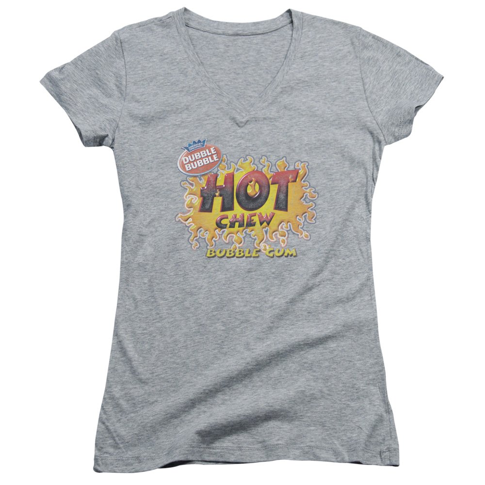 Dubble Bubble Hot Chew Juniors Fitted V-Neck Tee - Casual & Comfortable Wear