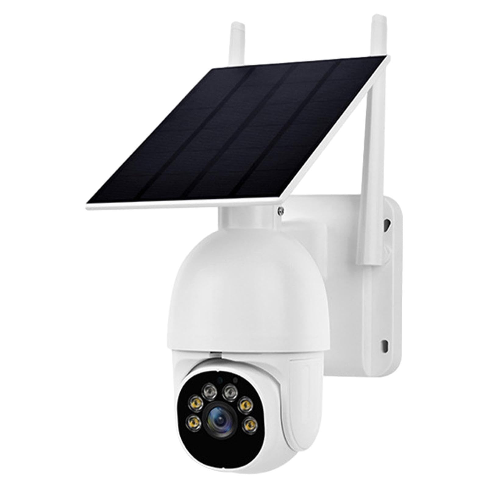 Jubepk Solar Wireless Outdoor Security Camera with 2-Way Talk, Color Night Vision & PIR Human Detection - Weatherproof Home Surveillance for Yard, Garage & Front Door Monitoring